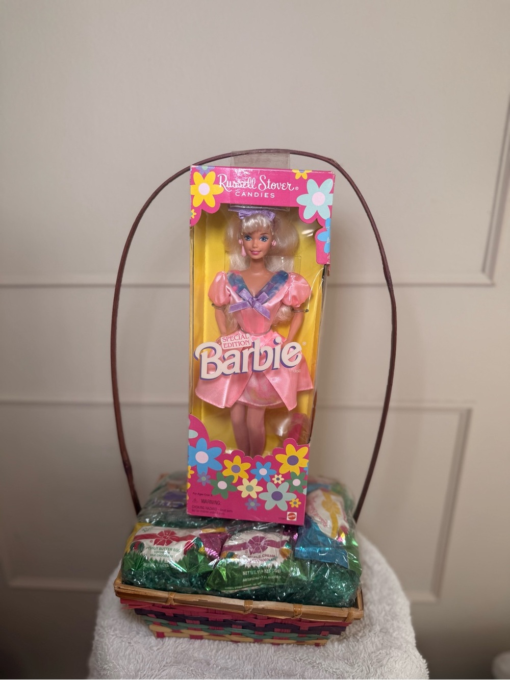 Vintage Russell Stover Candies Barbie Easter Basket NIB